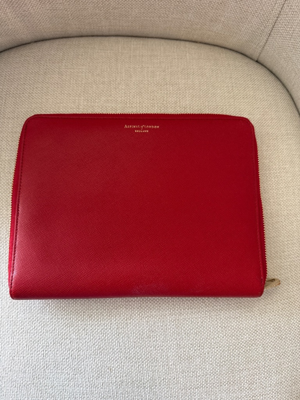 Red leather agenda. Aspinal of London
